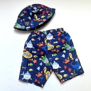 Jojo Maman Bebe Swimsuit & Swim Hat Matching Set